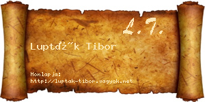 Lupták Tibor névjegykártya