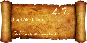 Lupták Tibor névjegykártya